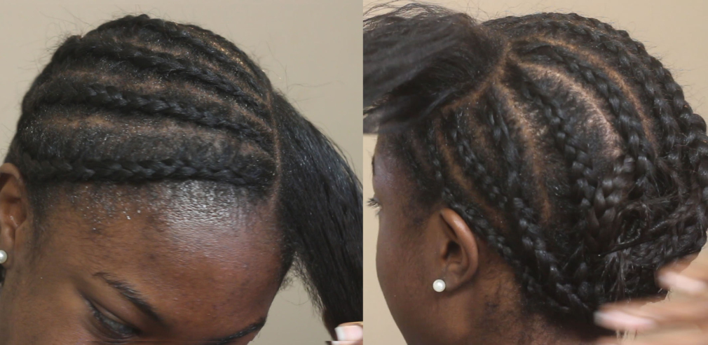 Side Part Sew In Braid Pattern With No Leave Out - Side Part Sew In With No Leave Out